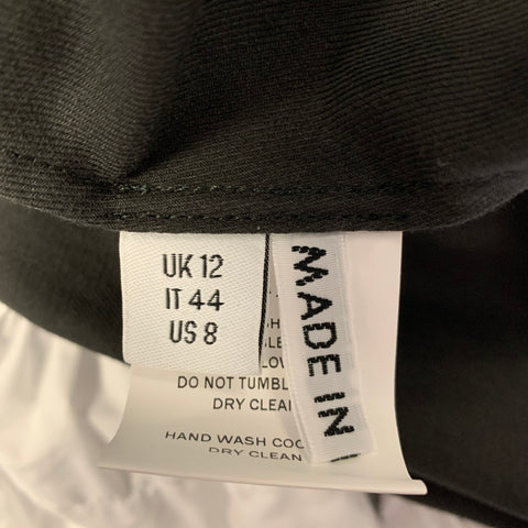 MOLLY GODDARD Size 8 Black White Cotton Ruffled Midi Ankle Skirt
