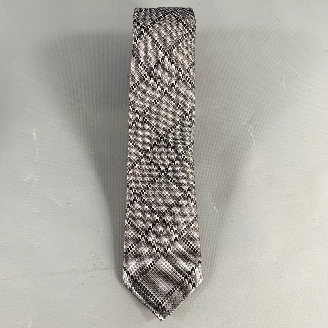 TITLE OF WORK Grey Black Glenplaid Silk Tie