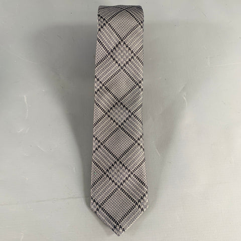 TITLE OF WORK Grey Black Glenplaid Silk Tie