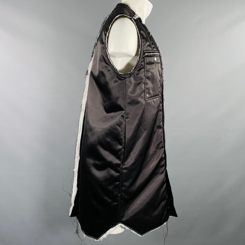 RICK OWENS FW21 Size 38 Gethsemane Black Cotton Oversized Raw Edge Vest