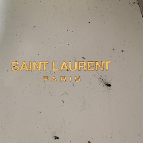 SAINT LAURENT Size 10 White Red Perforated Leather Color Block Low Top Sneakers