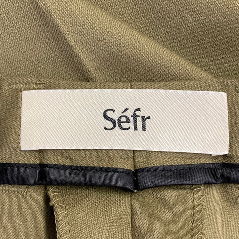 SEFR Size XXL Harvey Khaki Cotton Blend Flat Front Tapered Zip Fly Dress Pants