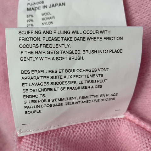 COMME des GARCONS HOMME PLUS 2022 Size M Pink Wool Mohair Crew Neck Sweater
