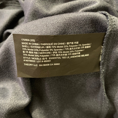 THEORY Size XS Navy Solid Modal Blend Crew Neck Pullover