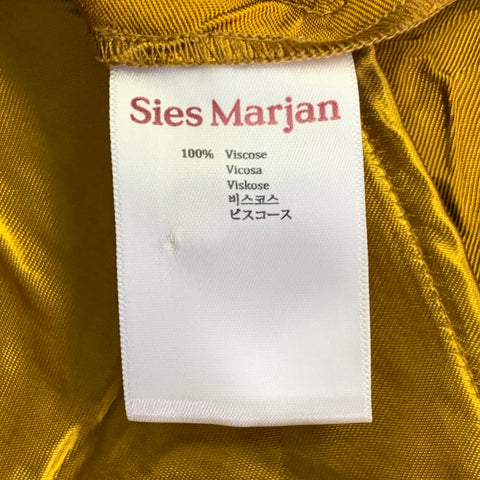 SIES MARJAN Size M Gold Viscose Wrinkled One Pocket Button Up Shirt
