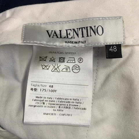VALENTINO Size 32 Navy Wool Flat Front Dress Pants