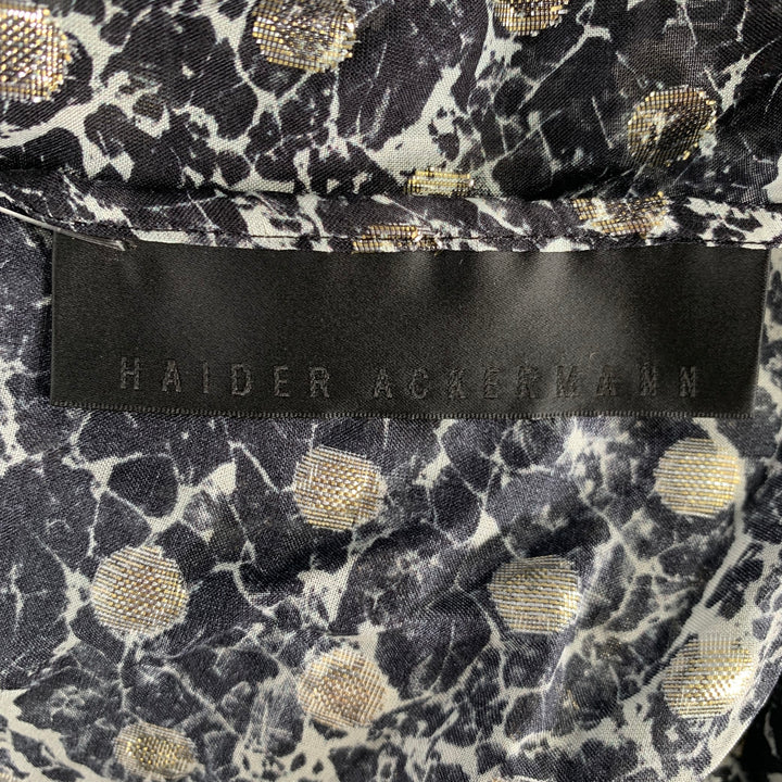 HAIDER ACKERMANN Black Silver & White Abstract Scarves & Shawls