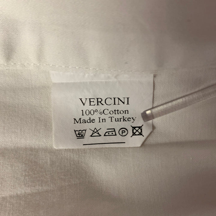 VERCINI Size XXXL White Cream Geometric Tuxedo Long Sleeve Shirt