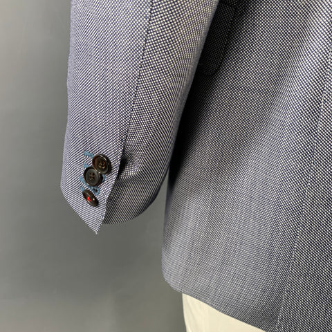 SUIT SUPPLY Size 44 Navy White Dots Wool Single Breasted Sport Coat