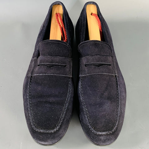 TO BOOT NY Size 7 Navy Suede Slip On Penny Loafers