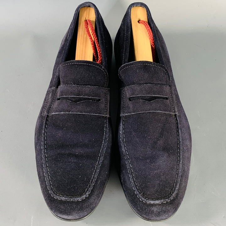 TO BOOT NY Size 7 Navy Suede Slip On Penny Loafers