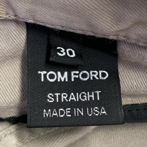 TOM FORD Size 30 Khaki Cotton Blend Twill Button Fly Jeans