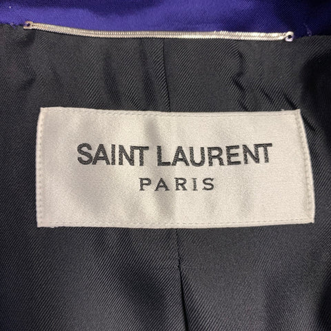 SAINT LAURENT FW22  Size 38 Purple Viscose Satin Peak Lapel Trench Coat
