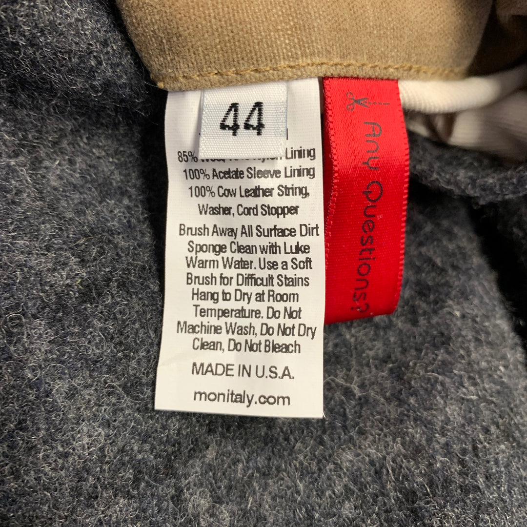 MONITALY Size XL Mountain Parka Tan Taupe Coated Canvas Utility Coat