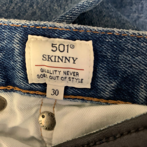 LEVI'S Size 30 Blue Navy Cotton Straight Jeans