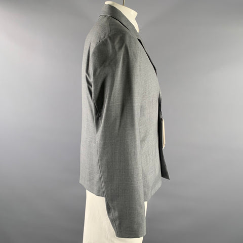 JOHN ELLIOTT Size 42 Grey Wool Double Breasted Cropped Blazer
