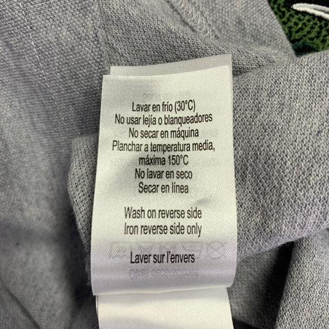LACOSTE Size M Grey Cotton Loose Fit Large Patch Polo