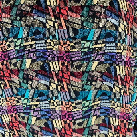 JHANE BARNES Taille L Pull Ras du Cou Multicolore Abasrtrait Laine Polyester