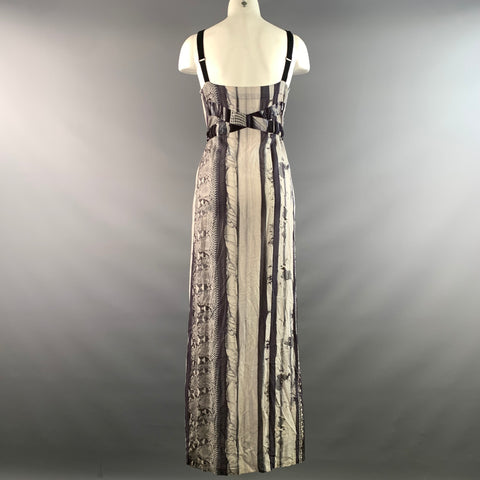MM6 MAISON MARGIELA SS2013 Size 8 White Dark Grey Viscose Mixed Patterns Dress