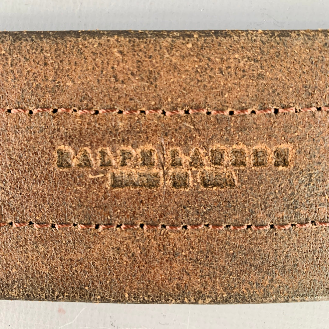 RALPH LAUREN Size S Brown Brass Leather Belt