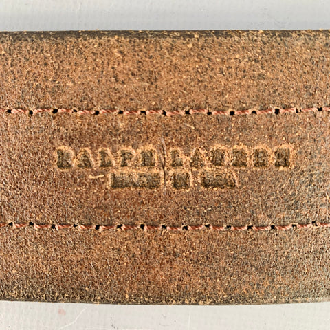 RALPH LAUREN Size S Brown Brass Leather Belt