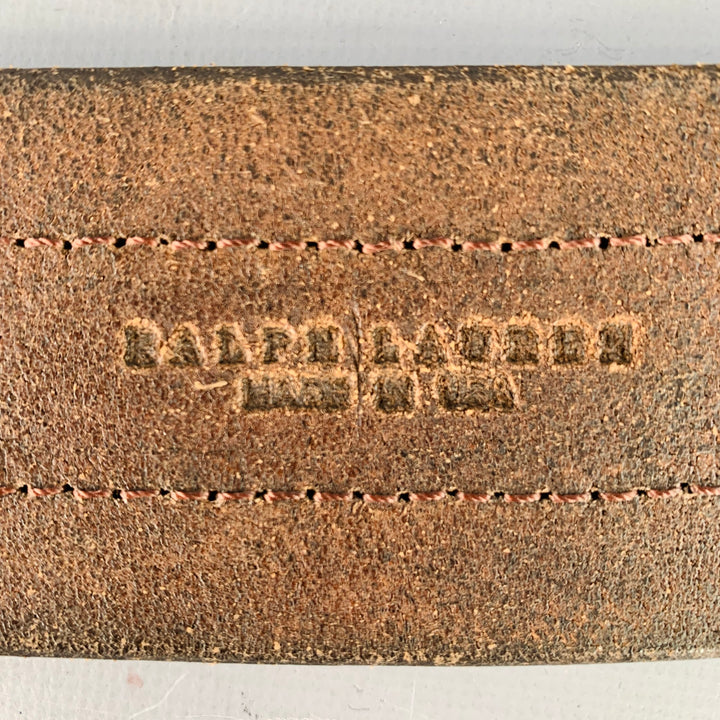 RALPH LAUREN Size S Brown Brass Leather Belt