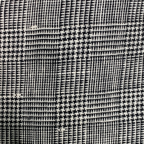 GIANNI VERSACE Vintage Size 36 Black White Glenplaid Linen Cotton Oversized Pleated Suit