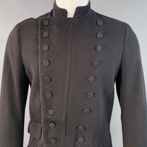 RRL by RALPH LAUREN Size S Black Twill Wool Double Breasted Coat