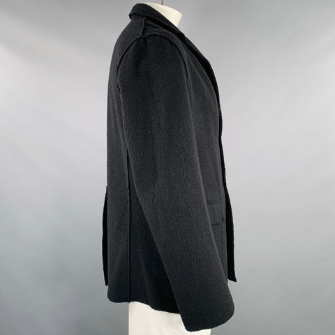 ANDREA YA'AQOV Size XL Black Cashmere Single Breasted Jacket