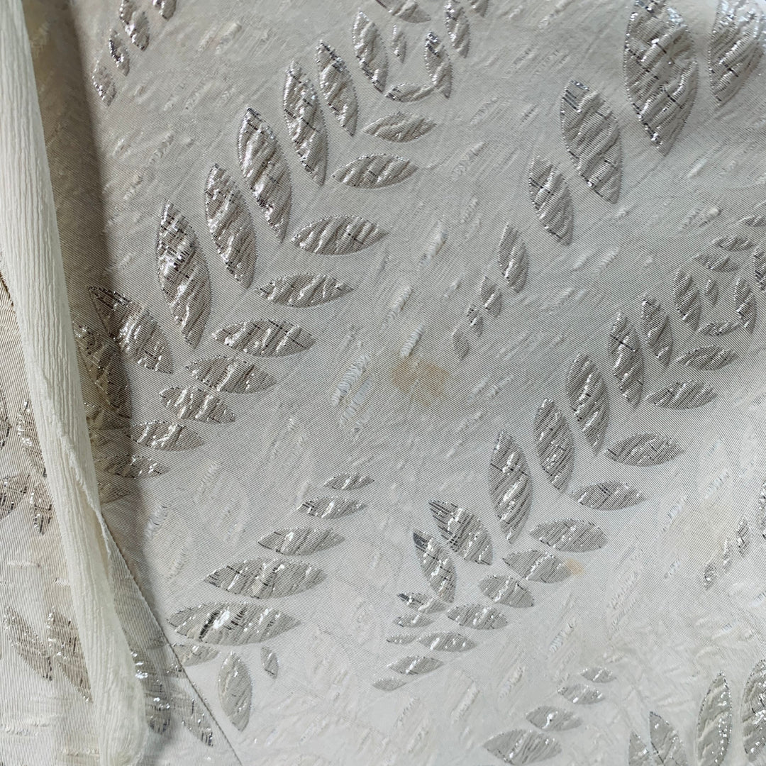 MARC JACOBS Size 2 Cream Silk Leaves Raw Edges Sleeveless Evening Gown