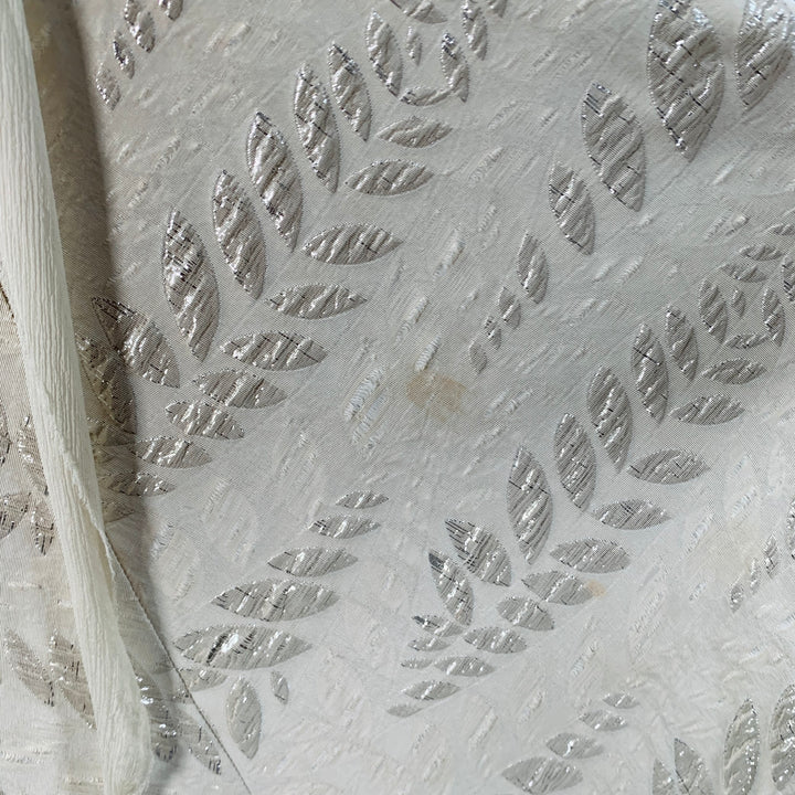 MARC JACOBS Size 2 Cream Silk Leaves Raw Edges Sleeveless Evening Gown