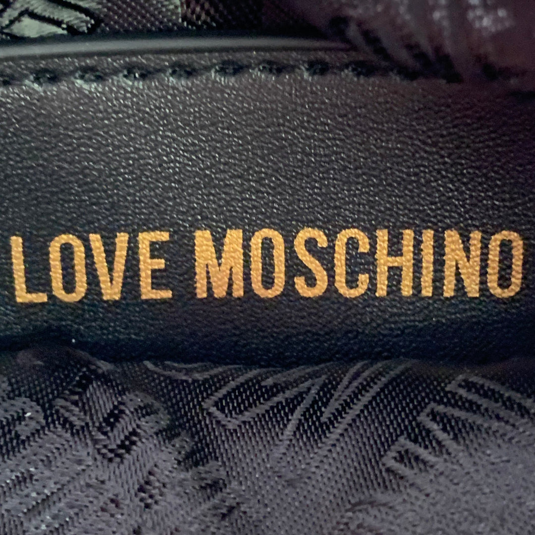 MOSCHINO Pink Quilted Leather Chain Crossbody Handbag