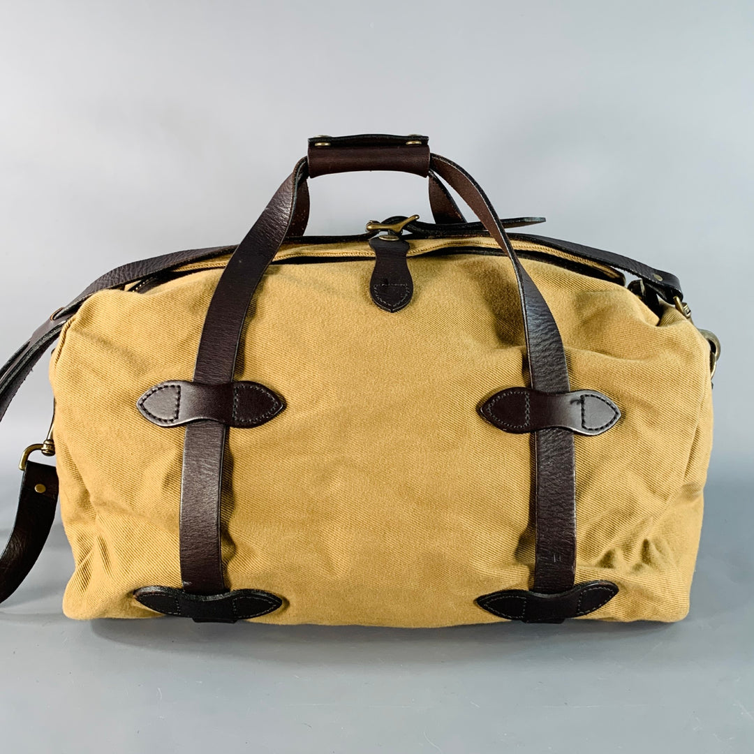 FILSON Small Rugged Tan Brown Cotton Canvas Twill Duffle Bag