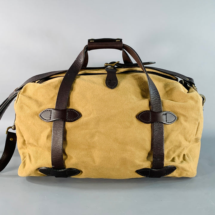 FILSON Small Rugged Tan Brown Cotton Canvas Twill Duffle Bag