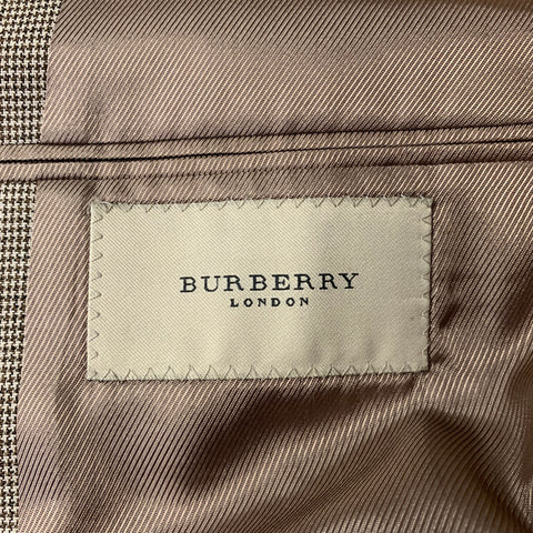 BURBERRY Size 38 Brown Houndstooth Wool Suit