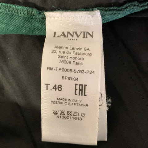LANVIN Size 30 Green Cotton Blend Zip Fly Casual Pants