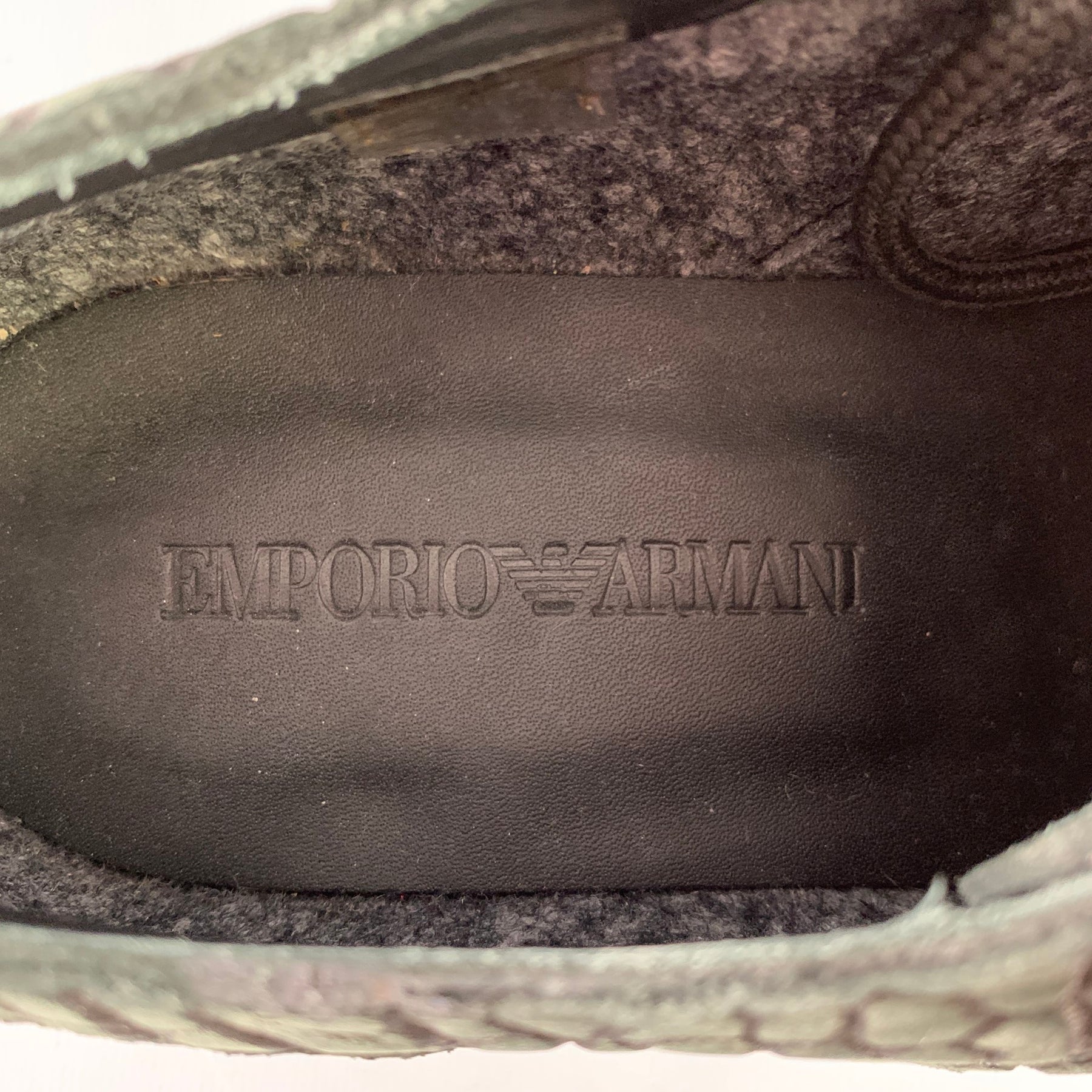EMPORIO ARMANI Size 6 Green Grey Textured Suede Tread Sole Lace-Up Shoes EMPORIO ARMANI Size 6 Green Grey Textured Suede Tread Sole  main image 2