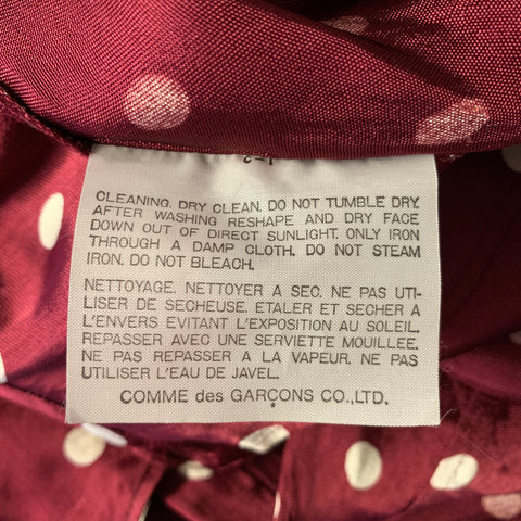 COMME des GARCONS HOMME PLUS Size L Burgundy Cream Polka Dot Long Sleeve Shirt