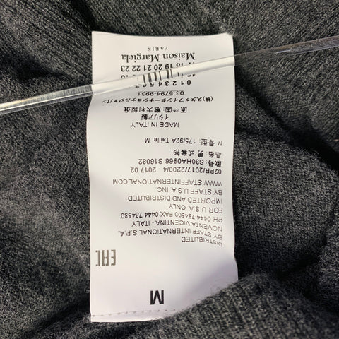 MAISON MARGIELA Size M Grey Brown Wool Suede Elbow Patches Sweater