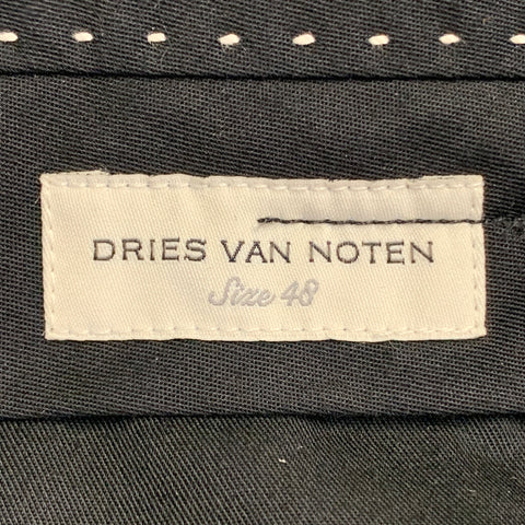DRIES VAN NOTEN Size 32 Charcoal Grey Wool Flat Front Dress Pants
