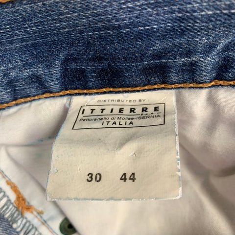 D&G by DOLCE & GABBANA Size 30 Blue Distressed Cotton Straight Jeans