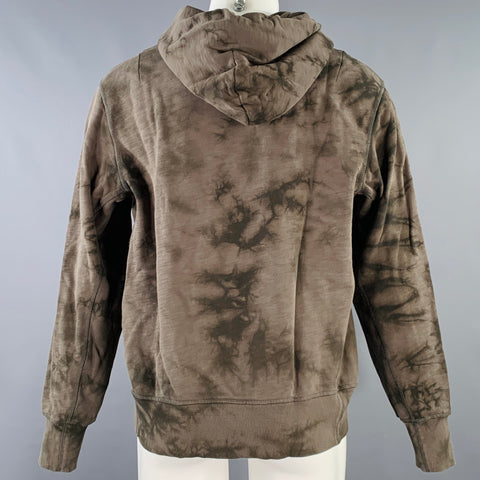 RAG & BONE Size M Green Olive Tie Dye Cotton Hooded Sweatshirt