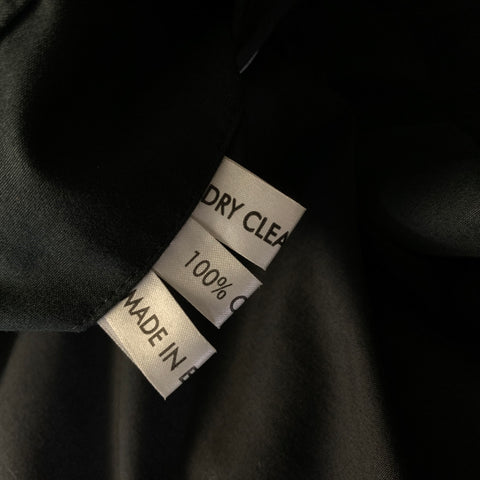 CHRISTOPHER O'BRIEN Size 38 Black Wrinkled Cotton Hidden Placket Coat