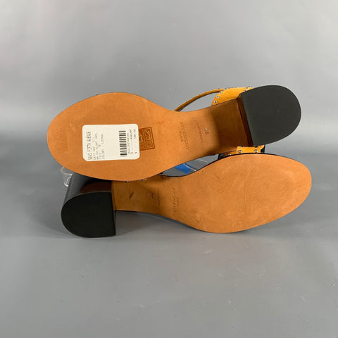 GIVENCHY Size 6 Mustard Yellow Suede Ankle Strap Sandals