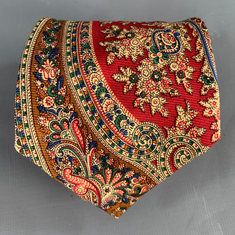 POLO by RALPH LAUREN Burgundy Gold Paisley Silk Tie