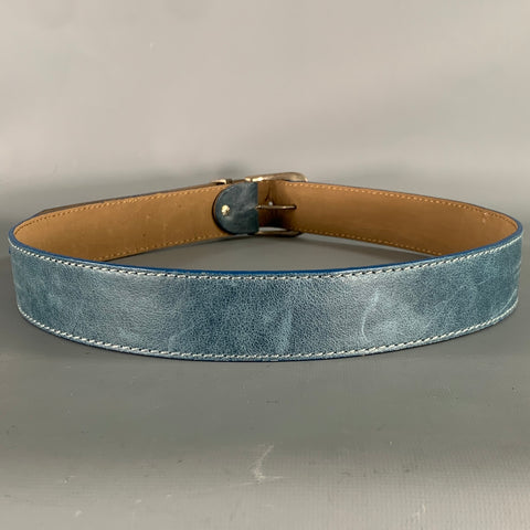 VERA PELLE Blue Leather Belt