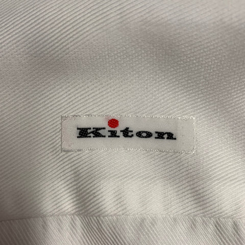KITON Size L White Cotton Button Up Long Sleeve Shirt