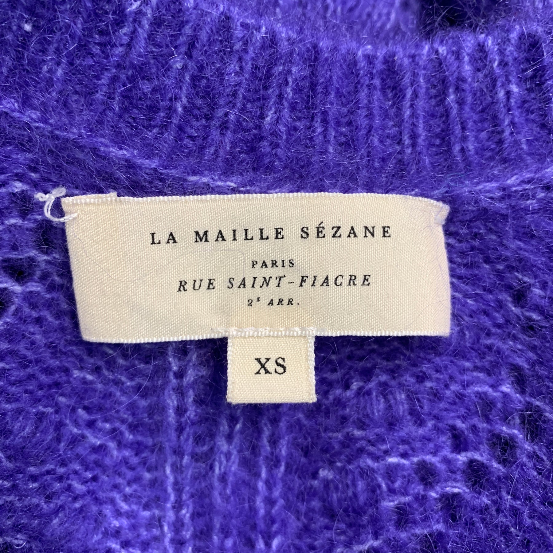 LA MAILLE SEZANE Size XS Purple Mohair Blend Textured