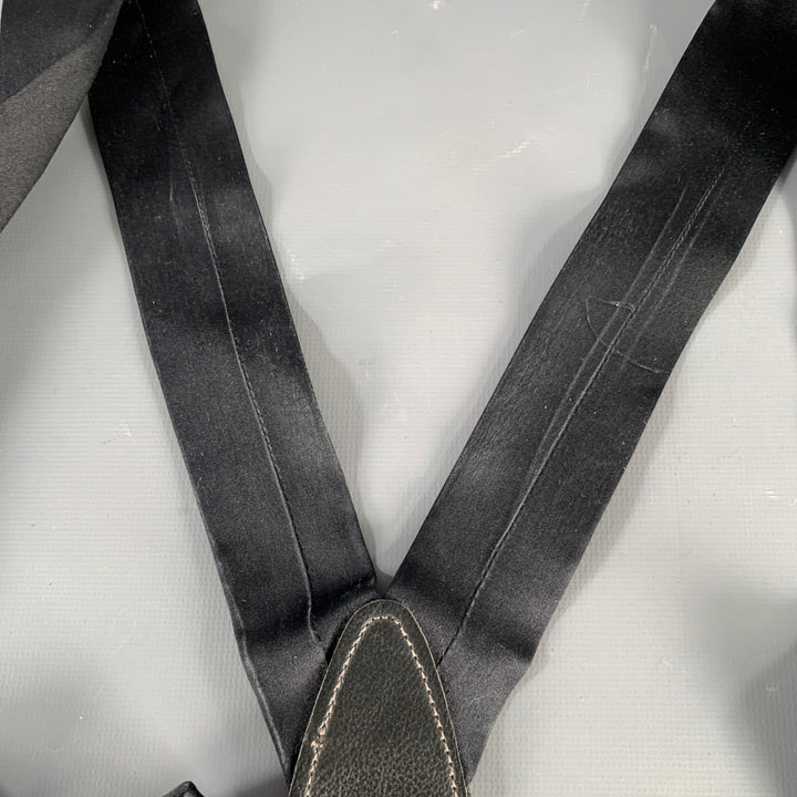 VINTAGE Black Gold Canvas Suspenders