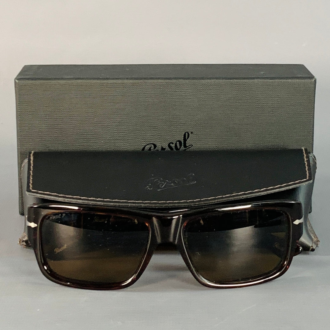 PERSOL Brown Tortoiseshell Acetate Polarized Sunglasses